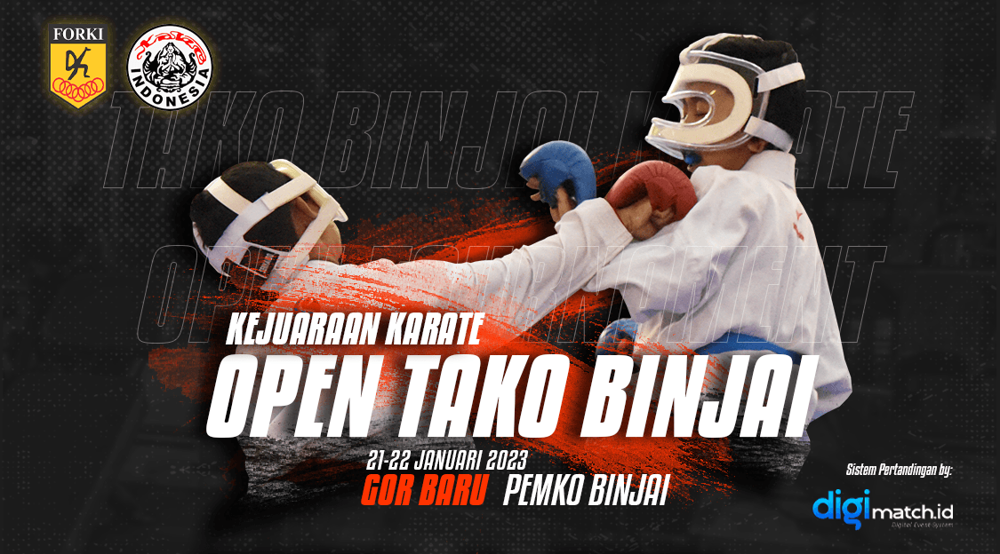 Nama kejuaraannya adalah Kejuaraan Karate TAKO Open Binjai 2023. Kejuaraan ini akan dilaksanakan pada 21-22 Januari 2023 di Gedung Olahraga PEMKO Binjai